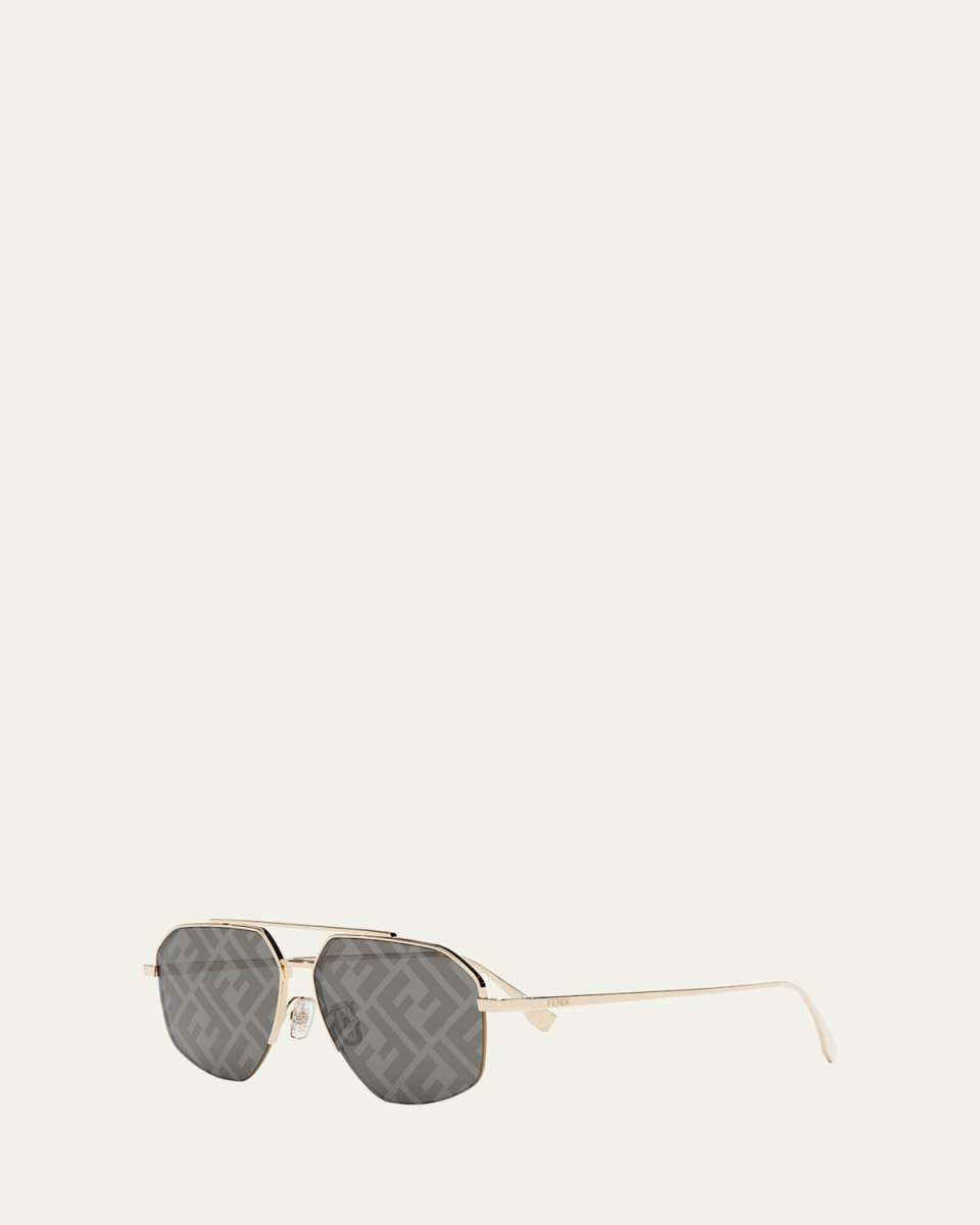 All-Over FF Metal Aviator Sunglasses
